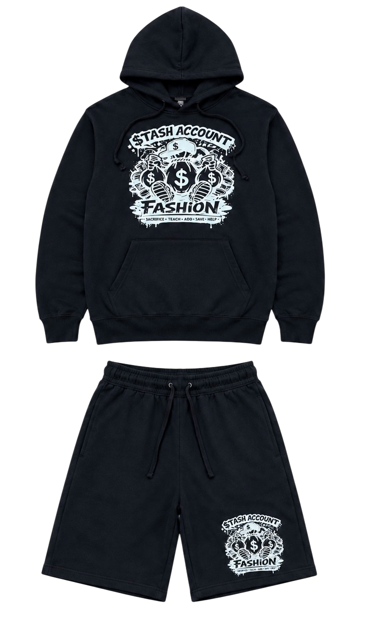 STASHY money bag hoodie short set