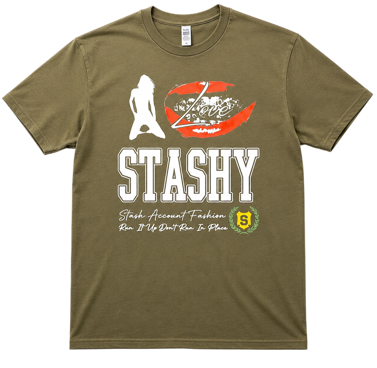 Ladies love STASHY t shirt (green)