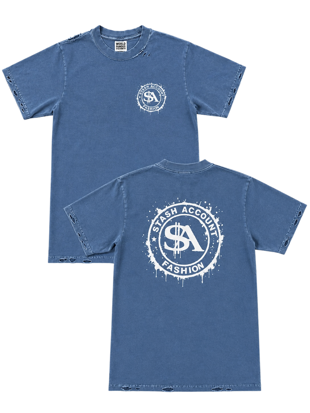  vintage blue distressed