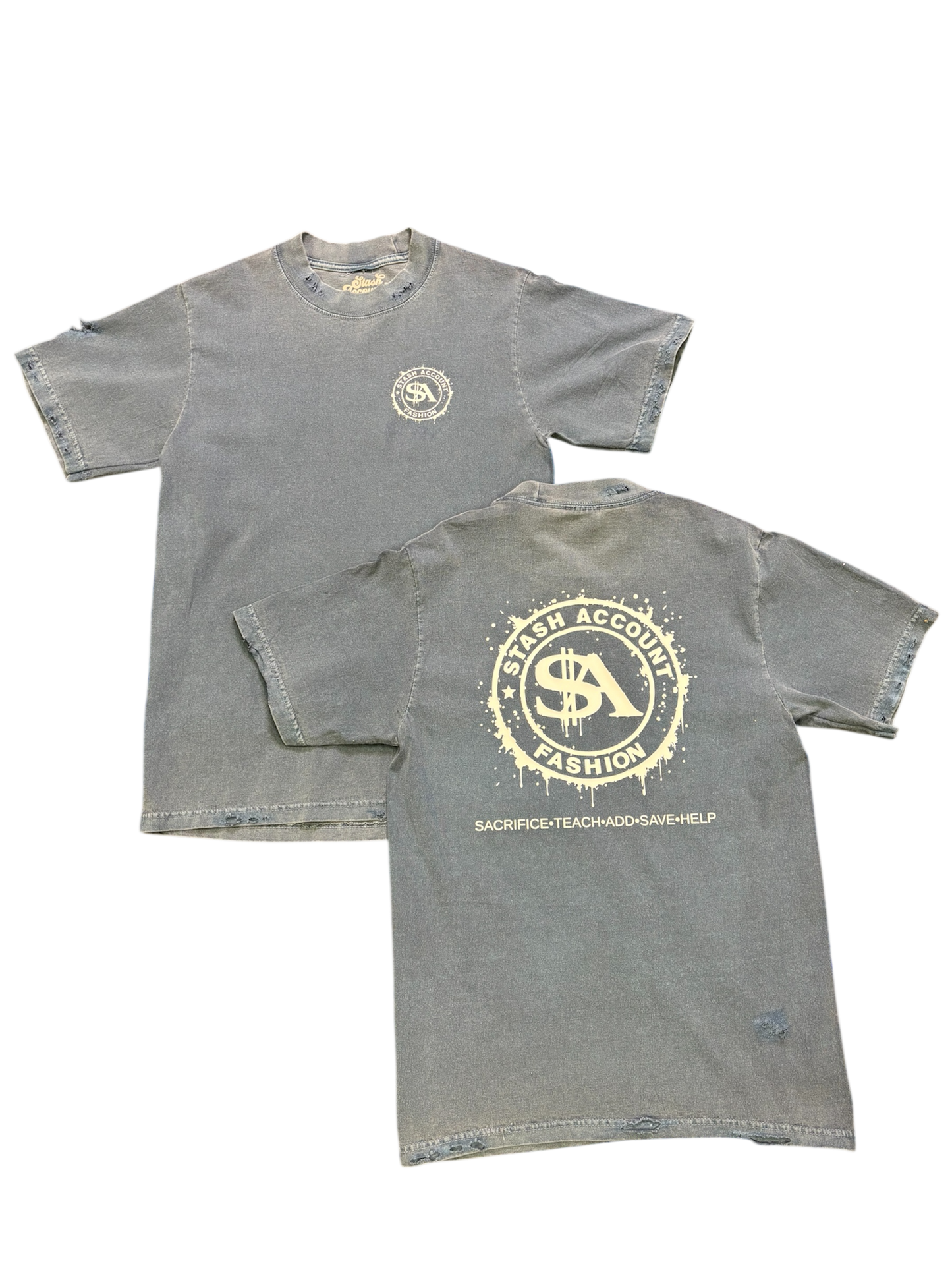  vintage blue distressed