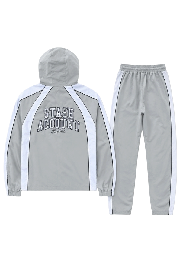 STASHY grey & white windbreaker