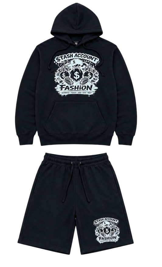STASHY money bag hoodie short set