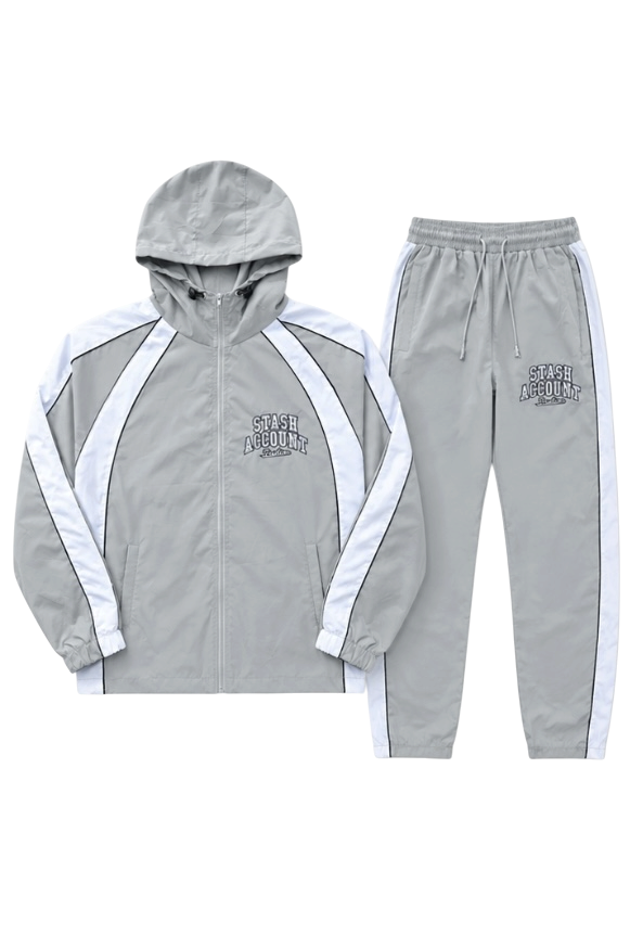 STASHY grey & white windbreaker