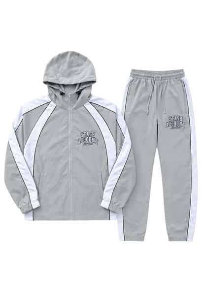 STASHY grey & white windbreaker