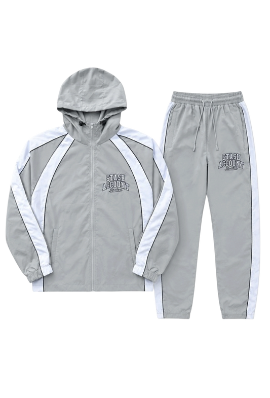 STASHY grey & white windbreaker