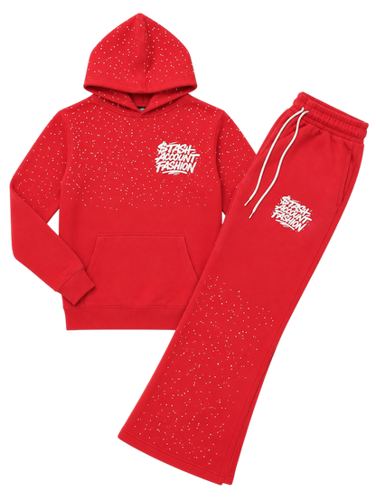 Red rhinestone flare sets (FREE SHIPPING)