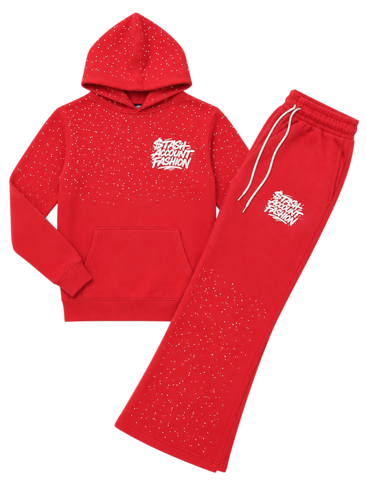 Red rhinestone flare sets (FREE SHIPPING)