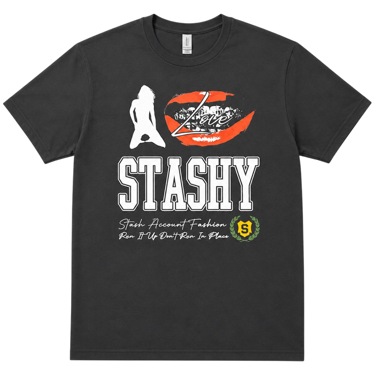 Ladies love STASHY T shirt (dark grey)
